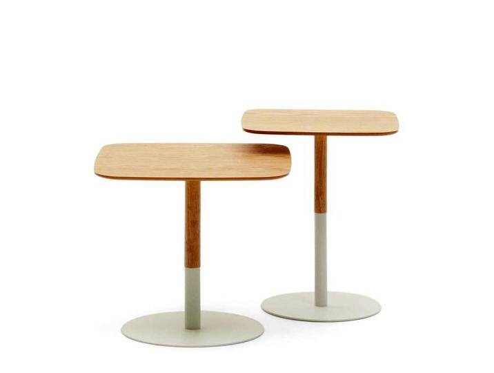 Beistelltisch Set in Eichefarben und Weiß Skandi Design (zweiteilig) von 4Home