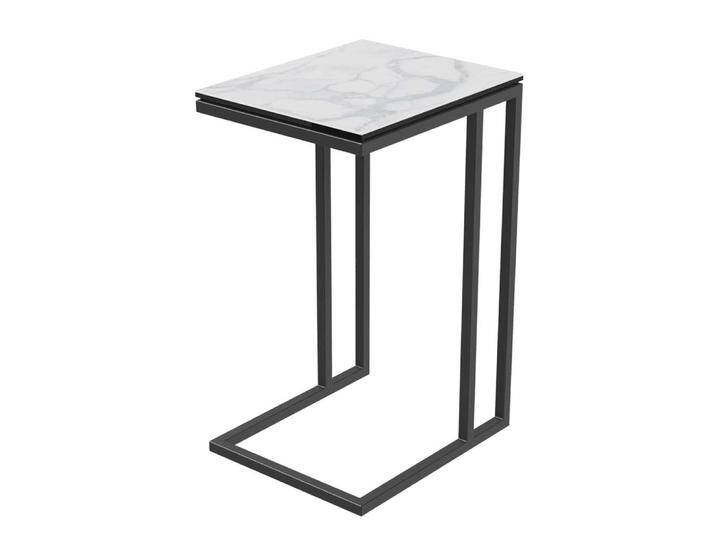 Beistelltisch Sofa Anstelltischchen in Marmor Optik mit C Fußgestell von 4Home