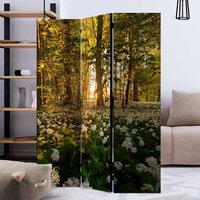 Blickdichter Paravent mit Fotoprint Waldwiese 3 oder 5 Elemente von 4Home