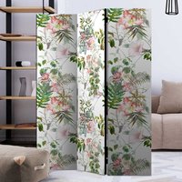 Bunter Paravent mit Leinwand Füllung Blumen Motiv von 4Home