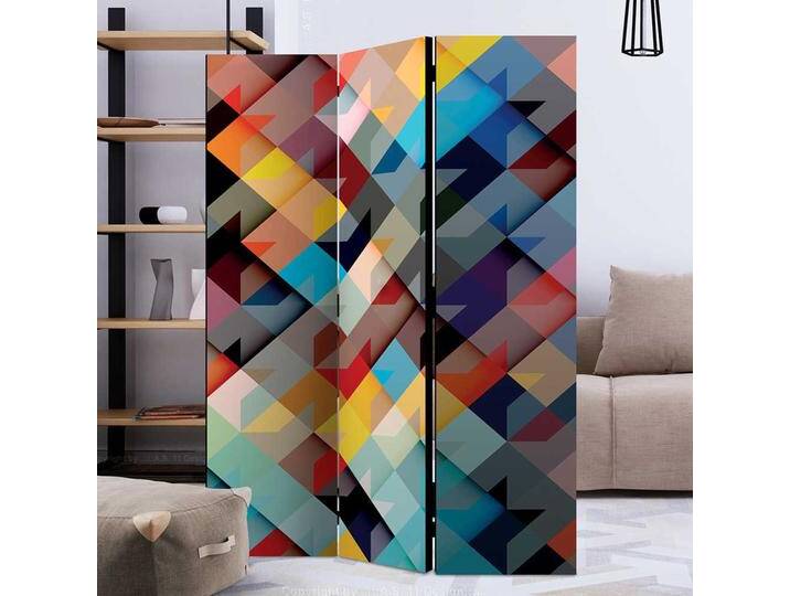 Bunter Raumteiler aus Leinwand Fichte Massivholz von 4Home