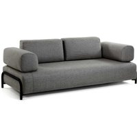 Couch in Dunkelgrau Webstoff Armlehnen von 4Home