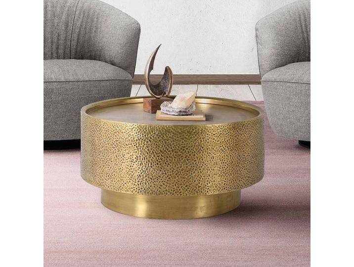 Couchtisch Beistelltisch in Goldfarben und runder Form von 4Home