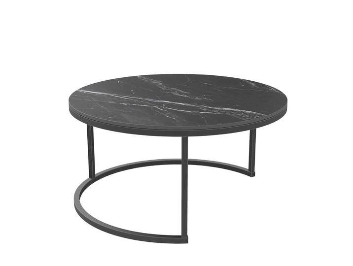 Couchtisch Salontisch in runder Form - Schwarz von 4Home