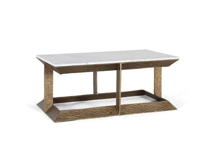 Couchtisch Sofatisch mit Marmorplatte in Weiß von 4Home