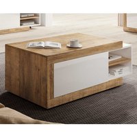 Couchtisch mit Auszug in Eichefarben und Weiß 120-154 cm breit von 4Home