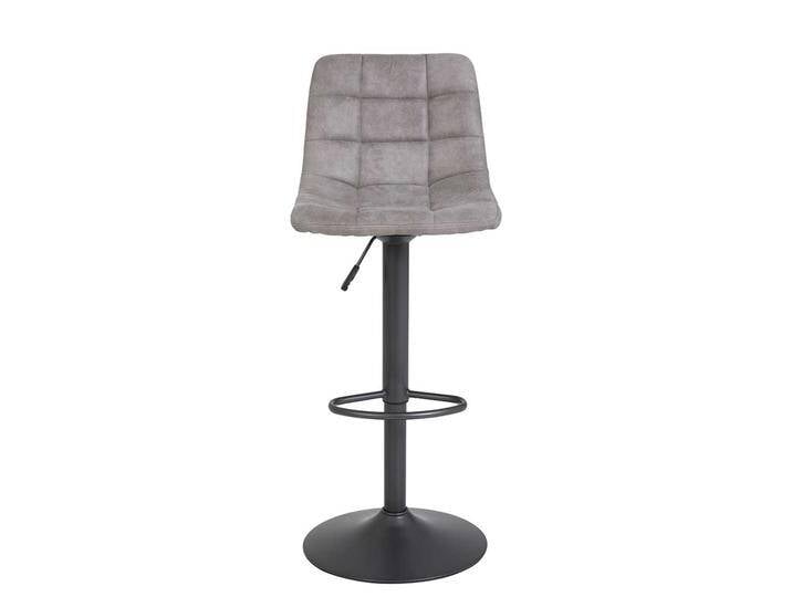 Design Barhocker in Grau Microfaser höhenverstellbar (2er Set) von 4Home