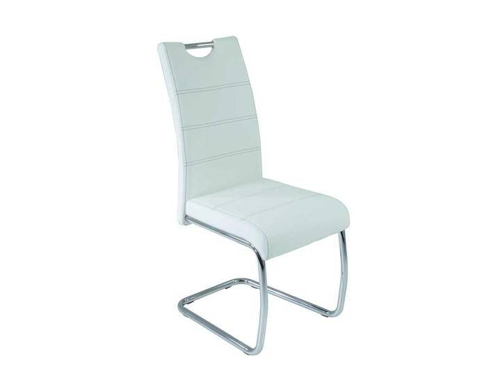 Design Küchenstuhl in Weiß Kunstleder Metall (Set) von 4Home