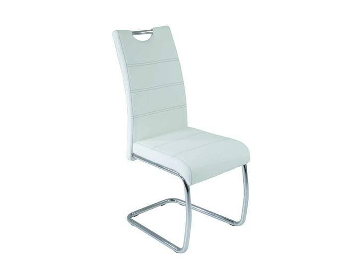 Design Küchenstuhl in Weiß Kunstleder Metall (Set) von 4Home