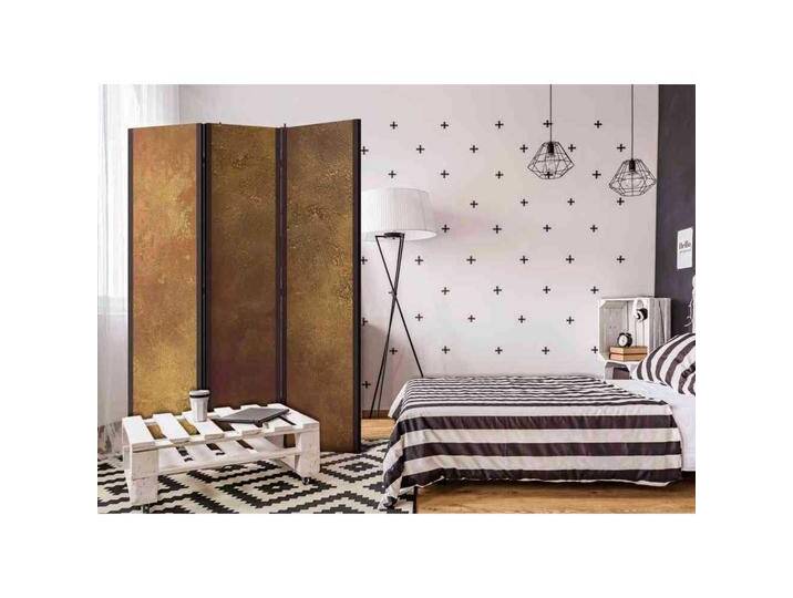 Design Paravent Goldfarben in Leinwand Füllung von 4Home