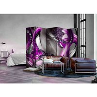 Design Paravent in Violett und Grau Lilien von 4Home