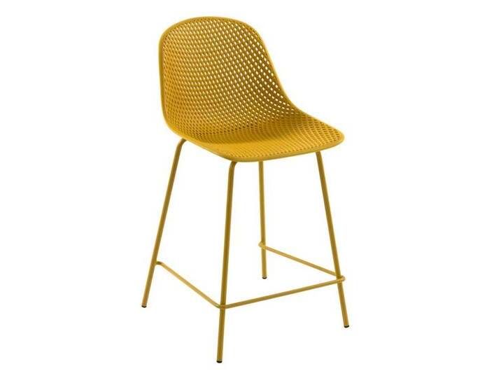 Designbarhocker in Gelb Kunststoff und Metall (4er Set) von 4Home