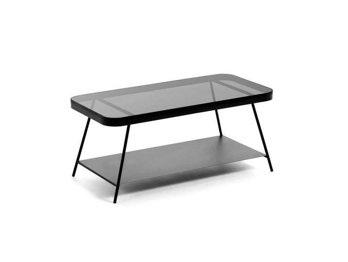 Designercouchtisch mit Rauchglasplatte 90 cm breit von 4Home