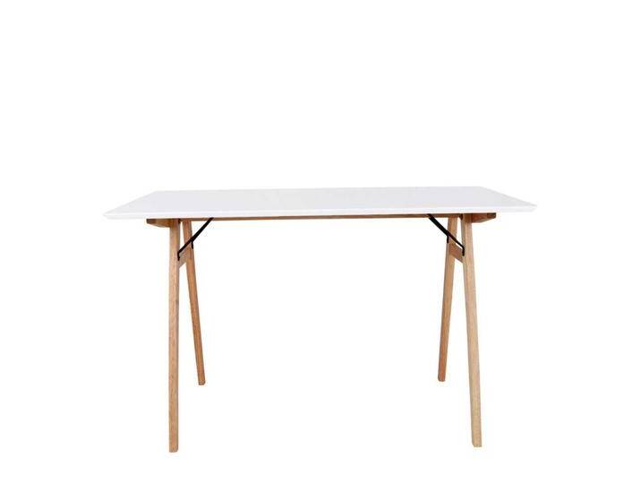 Designschreibtisch in Weiß und Holz Naturfarben Skandi Style von 4Home