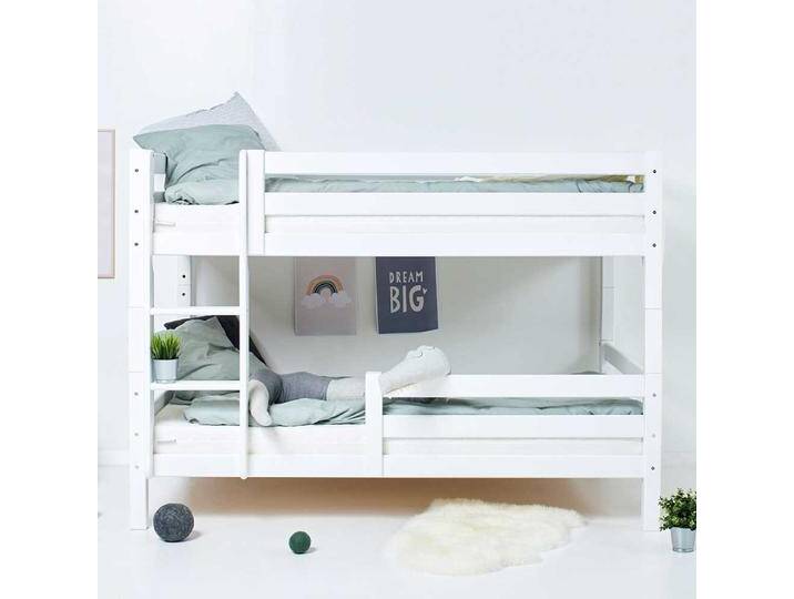 Doppelstockbett Kinderdoppelstockbett in Weiß inklusive Leiter von 4Home