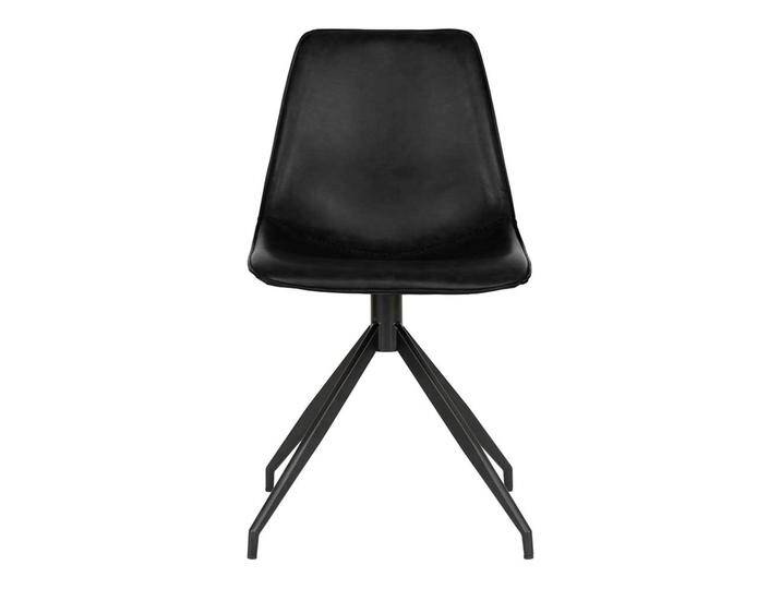 Drehbare Esszimmerstühle in Schwarz Kunstleder und Stahl (2er Set) von 4Home