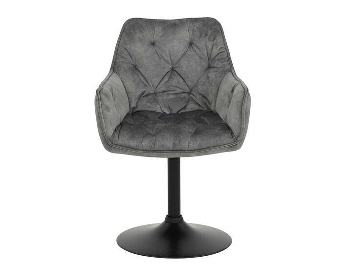 Drehstühle Esszimmer in Grau Velours Retrostil (2er Set) von 4Home