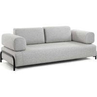 Dreier Sofa in Hellgrau Webstoff modern von 4Home