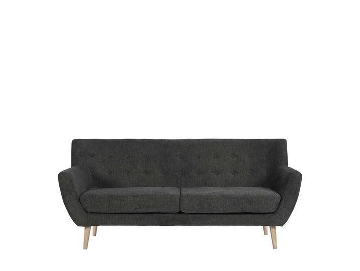 Dreisitzer Couch Sofa im Retrostil in Dunkelgrau von 4Home
