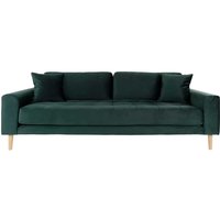 Dreisitzer Sofa in Dunkelgrün Eichefarben von 4Home