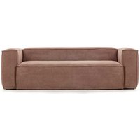 Dreisitzer Sofa in Rosa Cord Bezug von 4Home