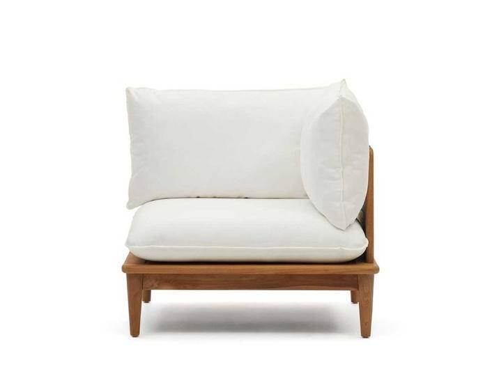 Eck Element Lounge Sofa aus Teak Massivholz inklusive Polster Auflagen von 4Home