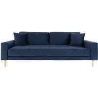 Einzelsofa Dunkelblauer Samtbezug Skandi Design von 4Home