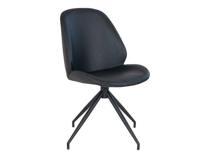 Essstuhl modern aus Kunstleder und Metall komplett schwarz (2er Set) von 4Home