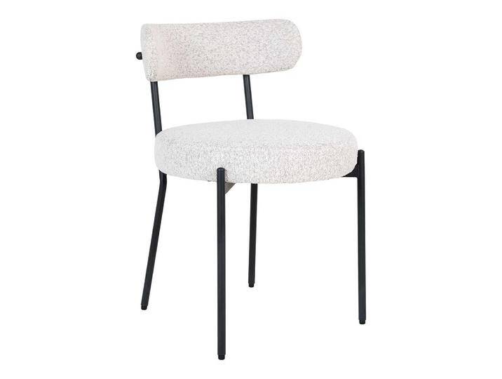 Esstisch Stühle Polsterstuhl Set in Cremeweiß und Schwarz (2er Set) von 4Home