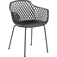 Esstisch Stühle in Grau Kunststoff Armlehnen (4er Set) von 4Home