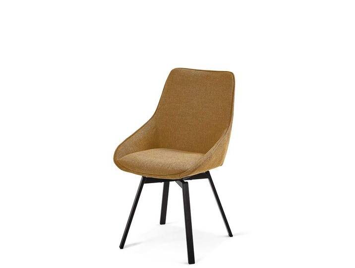 Esstisch Stühle in Ocker Stoff vier Stuhlbeinen aus Stahl (2er Set) von 4Home