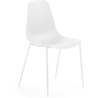Esstisch Stühle in Weiß Kunststoff und Stahl (4er Set) von 4Home