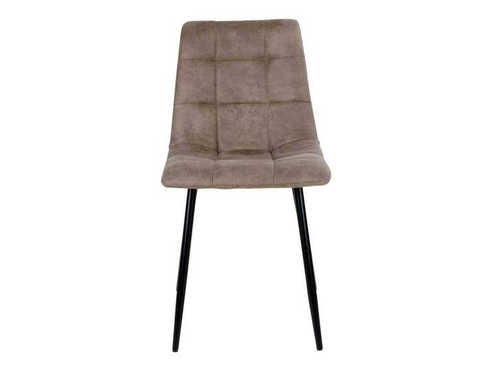 Esstischstühle aus Microfaser und Stahl Schwarz und Hellbraun (2er Set) von 4Home