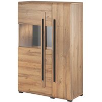 Esszimmer Highboard mit Glastür Eichefarben und Schwarz von 4Home