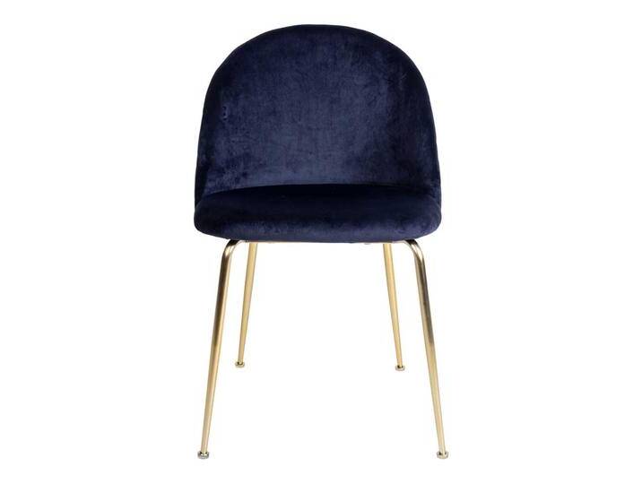 Esszimmer Stühle in Dunkelblau Samt Retrostil (2er Set) von 4Home