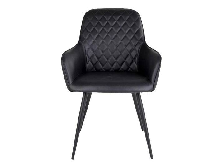Esszimmersessel in Schwarz Kunstleder und Stahl (2er Set) von 4Home