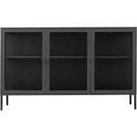 Esszimmersideboard aus Metall und Glas drei Drehtüren von 4Home