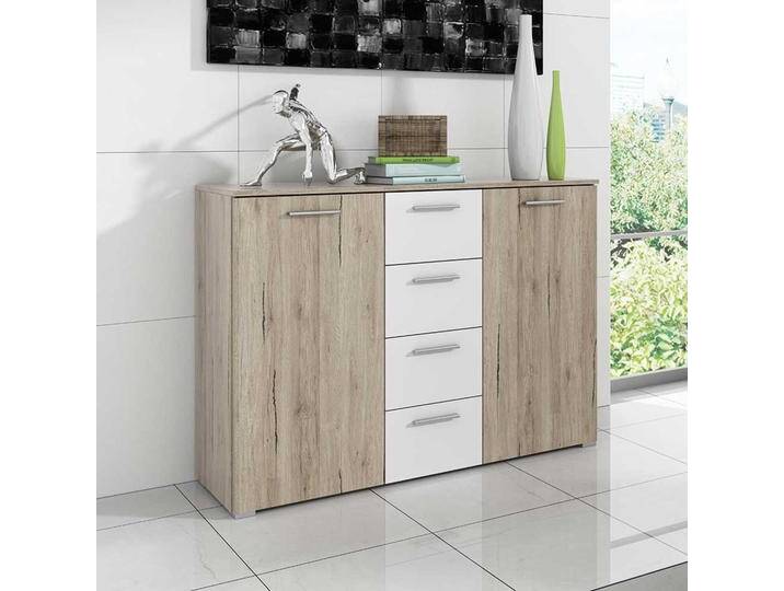 Esszimmersideboard in Eiche San Remo und Weiß 132 cm breit von 4Home