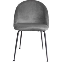 Esszimmerstühle in Grau Samt Metallgestell (2er Set) von 4Home