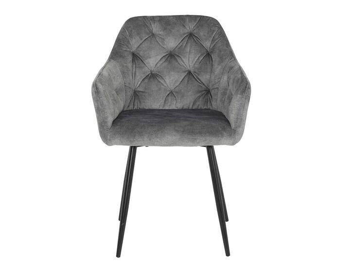 Esszimmerstuehle in Grau Samtvelours Gestell aus Metall (2er Set) von 4Home