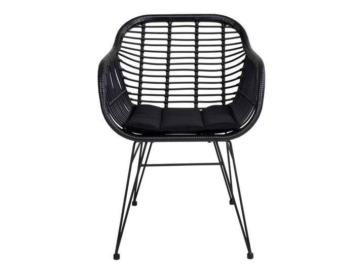 Esszimmerstühle in Schwarz Rattan Polsterauflage (2er Set) von 4Home