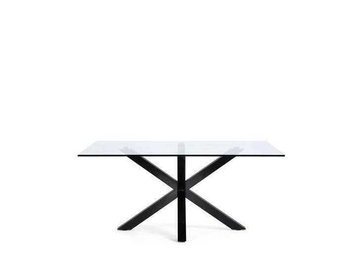 Esszimmertisch aus Glas Stahl Schwarz von 4Home