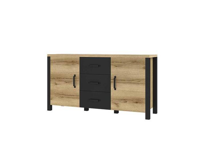 Factory Kommode in Eichefarben und Schwarz 147 cm breit von 4Home