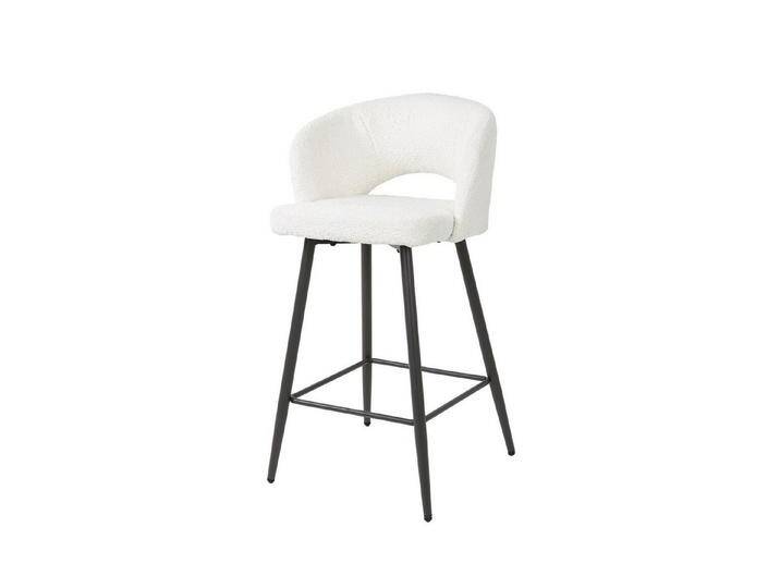 Feeling4Home Barhocker 2er-Set Barhocker Boulse mit Armlehne - Boucle, Weiß von 4Home