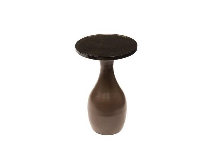 Feeling4Home Beistelltisch Beistelltisch Klidun Tropfen - Glas & Metall, Antikkupfer, Größe S, Unikat mit tropfenförmiges Säulengestell, braun von 4Home