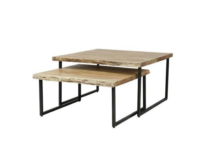 Feeling4Home Couchtisch 2er-Set Couchtisch Bord - Akazienholz massiv Natur, 80 / 70 cm, Großzügige Tischplatten, Mit Stellschrauben, beige Feeling4Home Couchtisch 2er-Set Couchtisch Bord - Akazienholz massiv Natur, 80 / 70 cm, Großzügige Tischplatten, Mit Stellschrauben, beige von 4Home