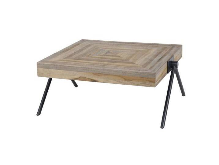 Feeling4Home Couchtisch Couchtisch Aktolza - verwittertes Teakholz Natur, 70 x 70 cm, Teakholz in Streifen, grau, 70 cm von 4Home