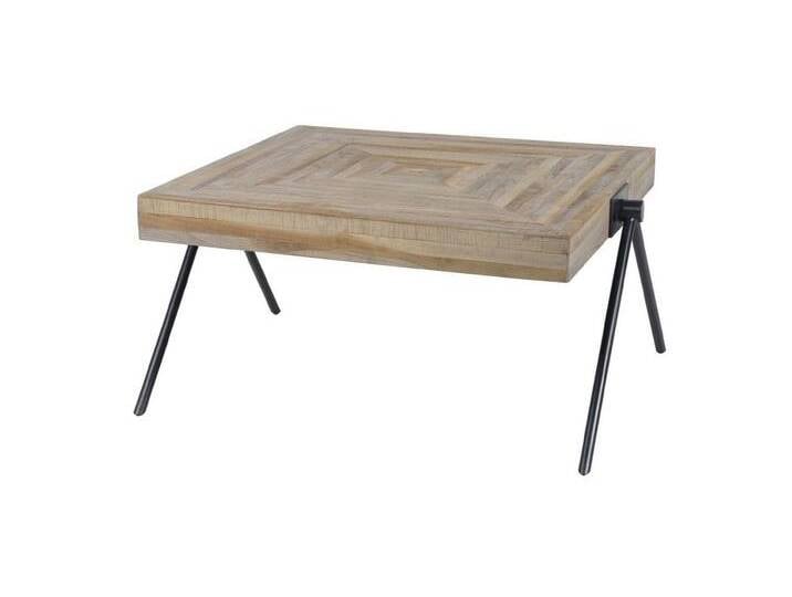 Feeling4Home Couchtisch Couchtisch Aktolza - verwittertes Teakholz Natur, 80 x 80 cm, Teakholz in Streifen, grau, 80 cm von 4Home