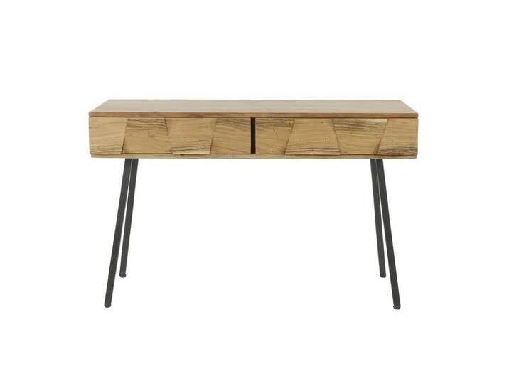 Feeling4Home Konsole Konsole / Schminktisch Ficha - Akazienholz Natur, 2 Schubladen, 120cm, Asymmetrisches Finish an den Fronten, beige Feeling4Home Konsole Konsole / Schminktisch Ficha - Akazienholz Natur, 2 Schubladen, 120cm, Asymmetrisches Finish an den Fronten, beige von 4Home