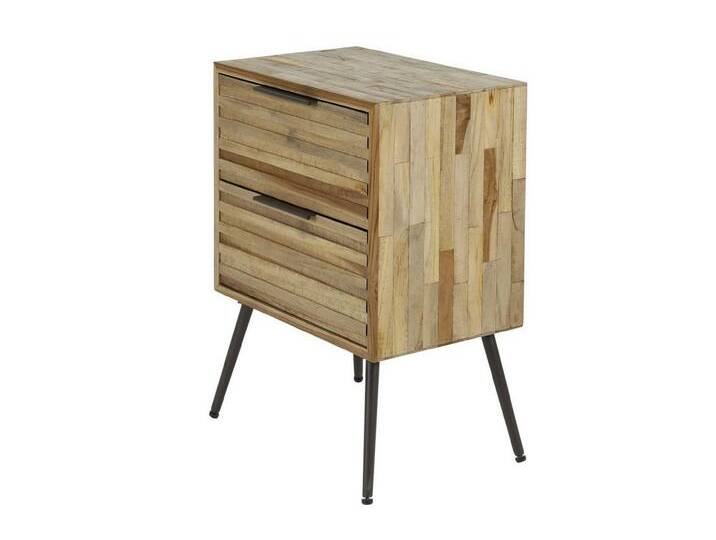 Feeling4Home Nachttisch Nachttisch Aktolza - verwittertes Teakholz Natur, mit 2 Schubladen, Leistenoptik mit grau-silberner Patina, beige Feeling4Home Nachttisch Nachttisch Aktolza - verwittertes Teakholz Natur, mit 2 Schubladen, Leistenoptik mit grau-silberner Patina, beige von 4Home